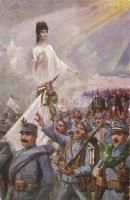 Büszke vagyok magyarjaimra Hadsegélyező képeslap, Erzsébet királyné / Hungarian military propaganda