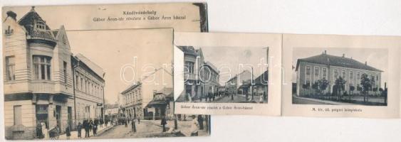 Kézdivásárhely, Targu Secuiesc; Gábor Áron tér, Gábor Áron ház, Fő tér, leporellólap, Turóczi István...