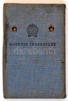 1951-1957 Fényképes katonai igazolvány