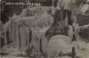 1941 Maroshévíz, Toplita; Befagyott vízesés télen / Frozen waterfall in the winter, photo (EK)