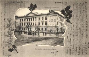 Szamosújvár, Gherla; Állami főgimnázium, Todorán Ednre kiadása / grammar school, floral Art Nouveau (r)