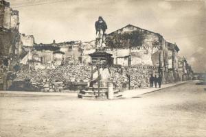 Palmanova, WWI destroyed buildings, Direction sign of the K.u.K. Reservespital Lukavac in Visco, photo