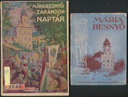 1941 Máriabesnyői zarándoknaptár + Máriabesnyő prospektus, jó állapotban