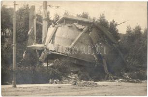 1917 Chernivtsi, Czernowitz; WWI destroyed water tower ruins, photo