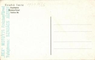 1930 Balatonfüred, 'Rex' motoros hajó, automobil, Szabó Imre fényképész felvétele, tulajdo...