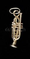 Ezüst(Ag) trombita függő, jelzett, 2,8x0,9 cm, nettó: 1,5 g