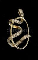 Ezüst(Ag) ovális köves függő, jelzett, 3x1,9 cm, nettó: 3,2 g