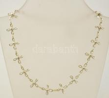 Ezüst(Ag) keresztszemes bokalánc gömbbel, jelzett, h: 25 cm, nettó: 7,5 g