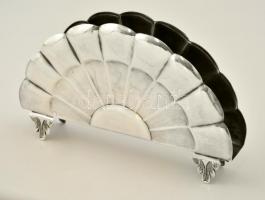 Ezüst(Ag) szalvétatartó, jelzett, 9x15 cm, nettó: 93,2 g