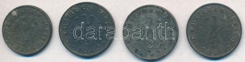 Német Harmadik Birodalom 1943G 5pf Zn + 1941D 10pf Zn + 1943A 10pf Zn + 1943F 10pf Zn T:2-3 
German...