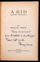 Herczeg Ferenc: A híd. Színjáték 4 felvonásban. Bp., 1925, Singer és Wolfner. Első kiadás. A szerző által dedikált.
