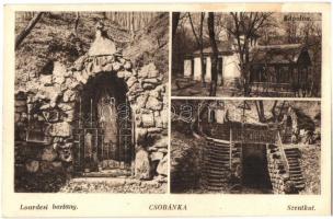 Csobánka, Lourdesi barlang, kápolna, szentkút, Valper István kiadása (EK)