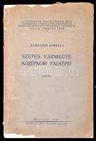 Jendrassik Borbála: Szepes vármegye középkori falképei. Bp., 1938, Sárkány Nyomda Rt. Kissé szakadt papírkötésben, enyhén vetemedett.