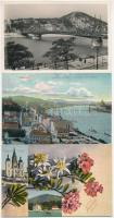 31 db régi magyar és külföldi városképes lap, vegyes minőség / 31 pre-1945 Hungarian and European town-view postcards, mixed quality