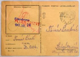1940-1944 19 db munkaszolgálatos küldemény / 19 covers, postcards to / from Jewish Labor Service