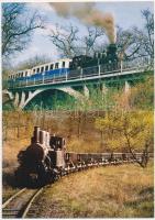 10 db MODERN magyar keskeny nyomközű (kisvasút) vonatos motívumlap / 10 modern Hungarian unused Narr...