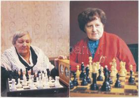 11 db MODERN szovjet sakk világbajnok sorozatos motívumlap, saját tokjában. 1982 / 11 modern Soviet ...