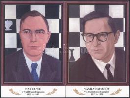 14 db MODERN sakk világbajnokos motívumlap tokkal / 14 modern "Russian Chess House" chess ...