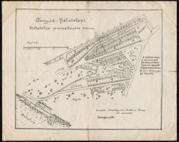 cca 1930-1940 Fonyód-Bélatelepi Villatelep parcellázási terve, ragasztott