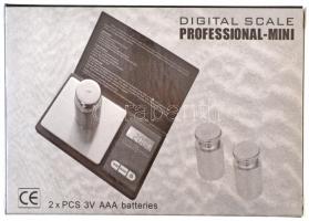 "Professional-Mini" ékszermérleg 0,01-100g eredeti csomagolásban, leírással, két db elemme...