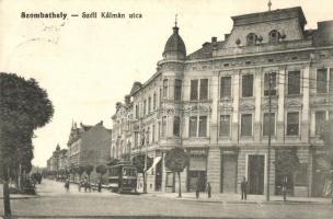 Szombathely, Széll Kálmán utca, villamos, Deutsch Samu üzlete (EK)