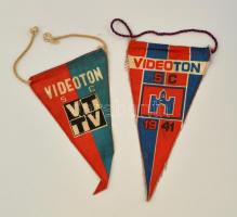 cca 1970 Videoton SC football klub 2 db sport klub zászló / Sports flag 21 cm