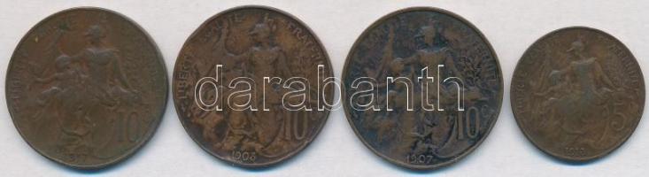 Franciaország 1913. 5c Br + 1903. 10c Br + 1907. 10c Br + 1917. 10c Br T:2-,3 ph.
France 1913. 5 Ce...