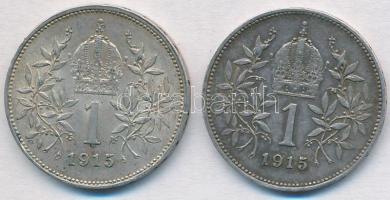 Ausztria 1915. 1K Ag "Ferenc József" (2x) T:2
Austria 1915. 1 Corona Ag "Franz Josep...