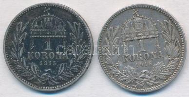 1915KB 1K Ag "Ferenc József" (2x) T:2 patina
Adamo K5.1, Krause KM#492