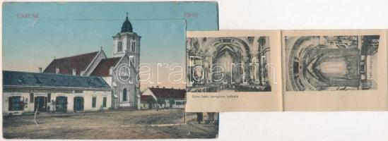 Vasvár, Fő tér, vasútállomás, kerékpár, Hangya fogyasztási szövetkezet üzlete és kiadása, leporellól...