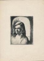 Komjáti-Wanyerka Gyula (1894-1958): Portré. Rézkarc, papír, jelzett a dúcon. 12x8 cm