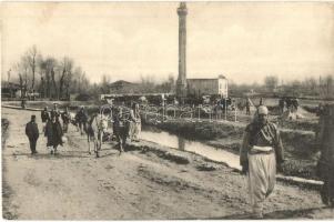 Shkoder, Shkodra, Skutari; Truppenlager und Pferdeparkplatz im alb. Kampfgebiet / Military camp and horse park