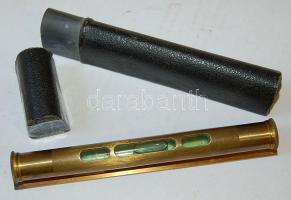 Múlt század elejéről 19cm hosszú sárgaréz vízszintező
