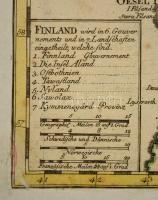 1788 Johann Probst: Grosfürstenthum Finland. Finnország térképe. Színezett rézmetszet, körbevágott, ...