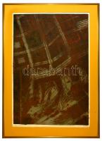 Balla Attila (1959-): Üzenet I. Nyomat, papír, jelzett, üvegezett keretben, 98×65 cm