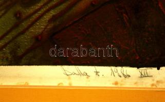 Balla Attila (1959-): Üzenet I. Nyomat, papír, jelzett, üvegezett keretben, 98×65 cm