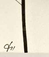 Kun Sarolta (1990-): Szürkületi kilátás. Akvarell-tus, papír, jelzett, felcsavarva, 40×36 cm