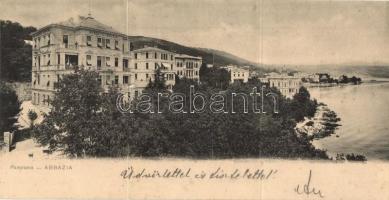 Abbazia, 3-részes panorámalap, Alfred Dietrich kiadása / 3-tiled panoramacard