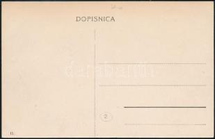 Eszék, Essegg, Osijek; Zimska Luka / Winterhafen / Téli kikötő, kotróhajó, uszályok / winter harbor,...