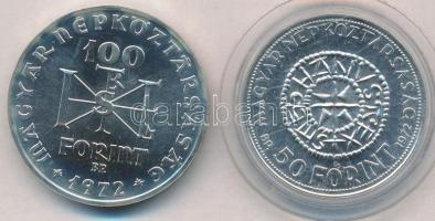 1972. 50Ft Ag + 100Ft Ag "Szent István" pár T:BU Adamo EM38, EM39