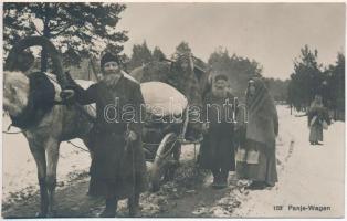 Panjewagen / Polish Jewish men with horse carriage, Judaica
