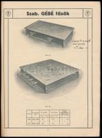 cca 1910-1920 GÉBÉ Gázfőző- és Vasaló Készülékek képekkel illusztrált katalógusa, 40p