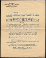 1930 A Budapesti I. Kirakatvilágítási Verseny Rendező Bizottsága által kiadott versenyfelhívás