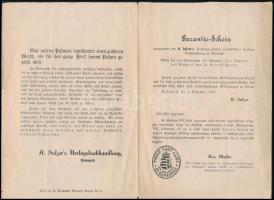 1881 Bp., A. Salzer által eladott zsebóra garanciaszelvénye