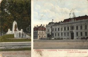 Karánsebes, Caransebes; A király szobra, A vagyonközösség palotája / statue, palace (Rb)