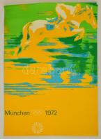 1972 Otl Aicher ( 1922-1991): Müncheni Olimpia plakátja, lovaglás, litografált, sarkainál lyukakkal, 84x59 cm / 1972 Munich Olympics: Equestrian, lithograph poster, pinholes
