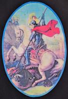 DN Szent György Lovagrend aranyozott, zománcozott kitüntetése nyakpánton, fekete, selyembélésű köpen...