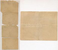 1848-1884. 5Ft, 10Ft (2xklf), 50Ft, 100Ft, korabeli pénzek felhasználásával készült szemléltető dara...