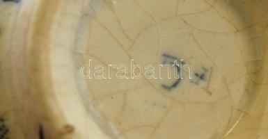 Szaké csésze, matricás, jelzett, máz alatti hajszálrepedésekkel, m:4 cm