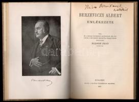 Balogh Jenő: Berzeviczy Albert emlékezete. Bp., 1938, MTA,1 t.+39 p.+1 t. Korabeli egészvászon-kötés, ex libris-szel.